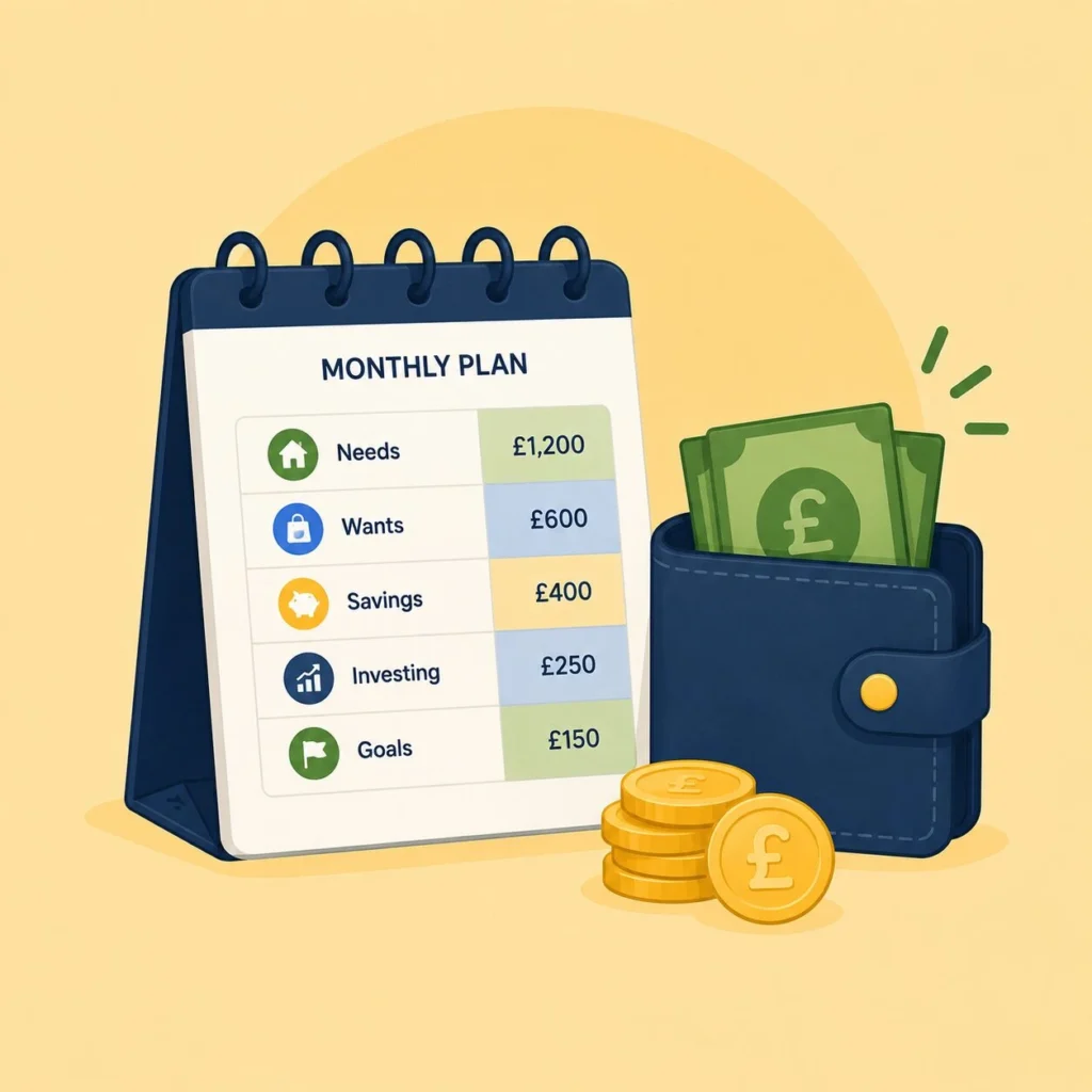 Monthly budget plan based on a £2,000 salary