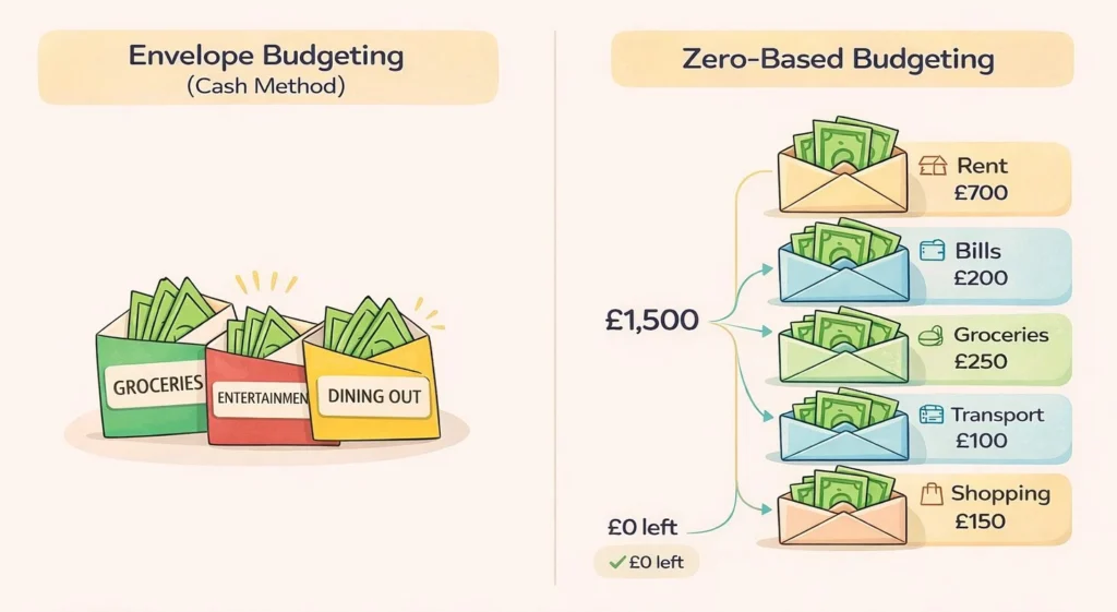 Envelope vs Zero-Based Budgeting Comparison of envelope budgeting and zero-based budgeting methods