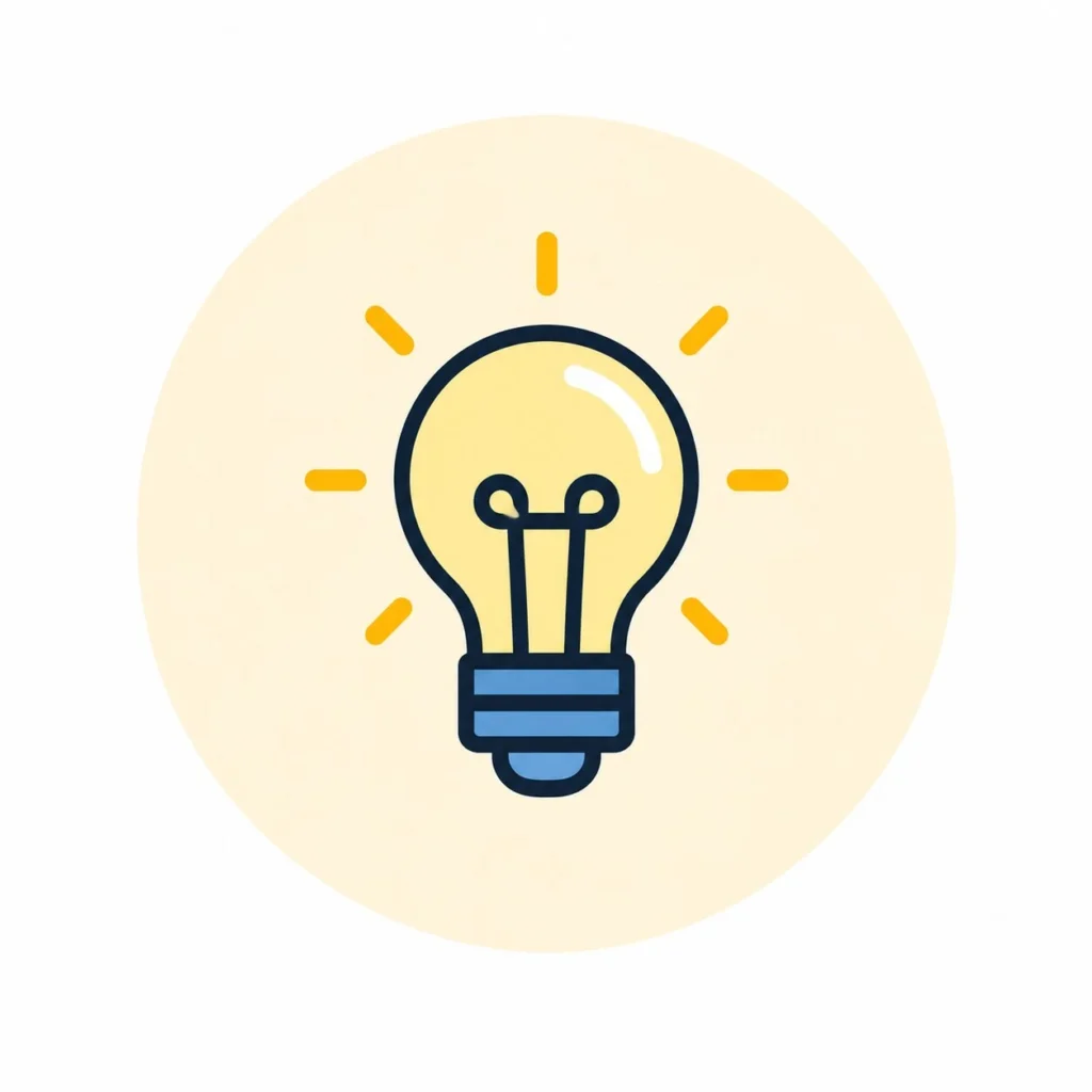 Practical Approach Lightbulb icon representing practical financial solutions